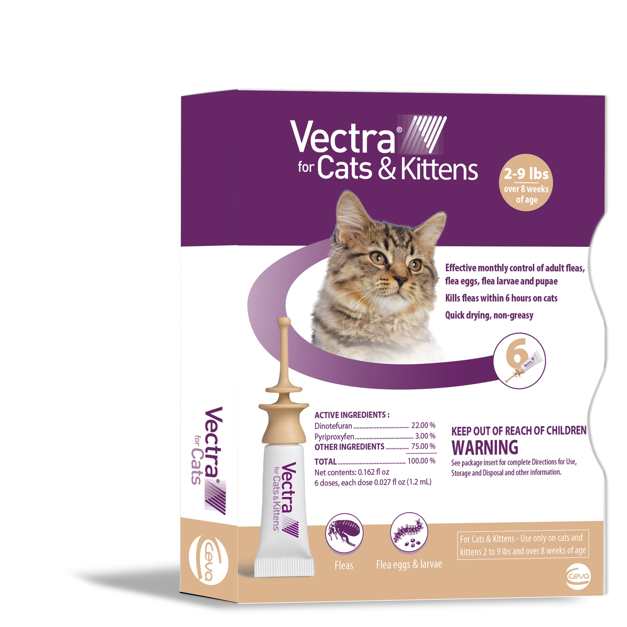Image of Vectra for Cats & Kittens Over 9 lbs, 3 Doses