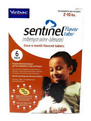 Sentinel Flavor Tabs for Dogs 2-10 lbs, 6 Doses (Brown)