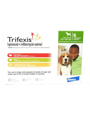 Image of Trifexis Chewable Tablets for Dogs 20.1-40lbs, 6 Doses (Green)