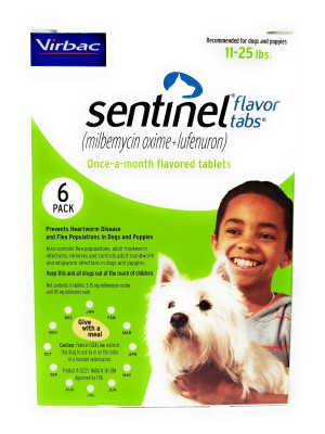 Image of Sentinel Flavor Tabs for Dogs 11-25 lbs, 6 Doses (Green)