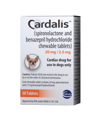 Image of Cardalis 20mg/2.5mg Chewable Tablets, 30 Count Bottle