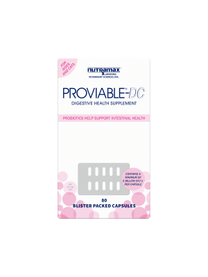 Nutramax Proviable Digestive Health Supplement Multi-Strain Probiotics and Prebiotics for Cats and Dogs - With 7 Strains of Bacteria