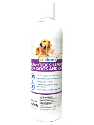 Image of Vet-Kem Flea & Tick Shampoo for Dogs/Cats - 12oz by PRN
