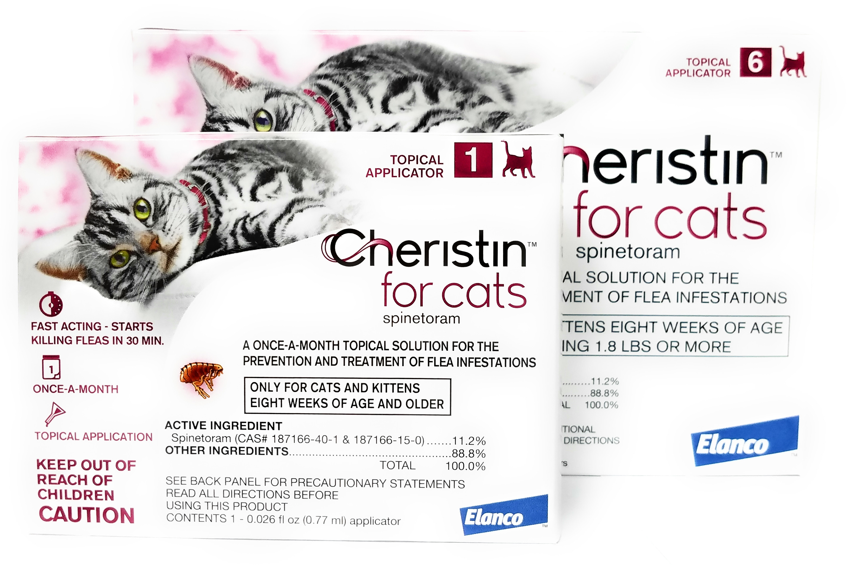 Cheristin Topical Flea Treatment For Cats Over 1 8 Lbs