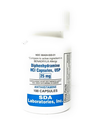 Image of Diphenhydramine - Benadryl 25 mg 100 Count